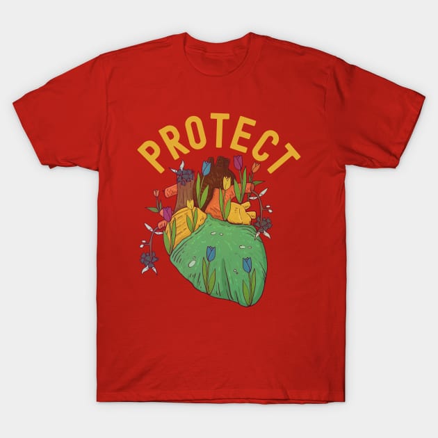 America Go Red Heart Month Awareness Heath Protect T-Shirt by alcoshirts